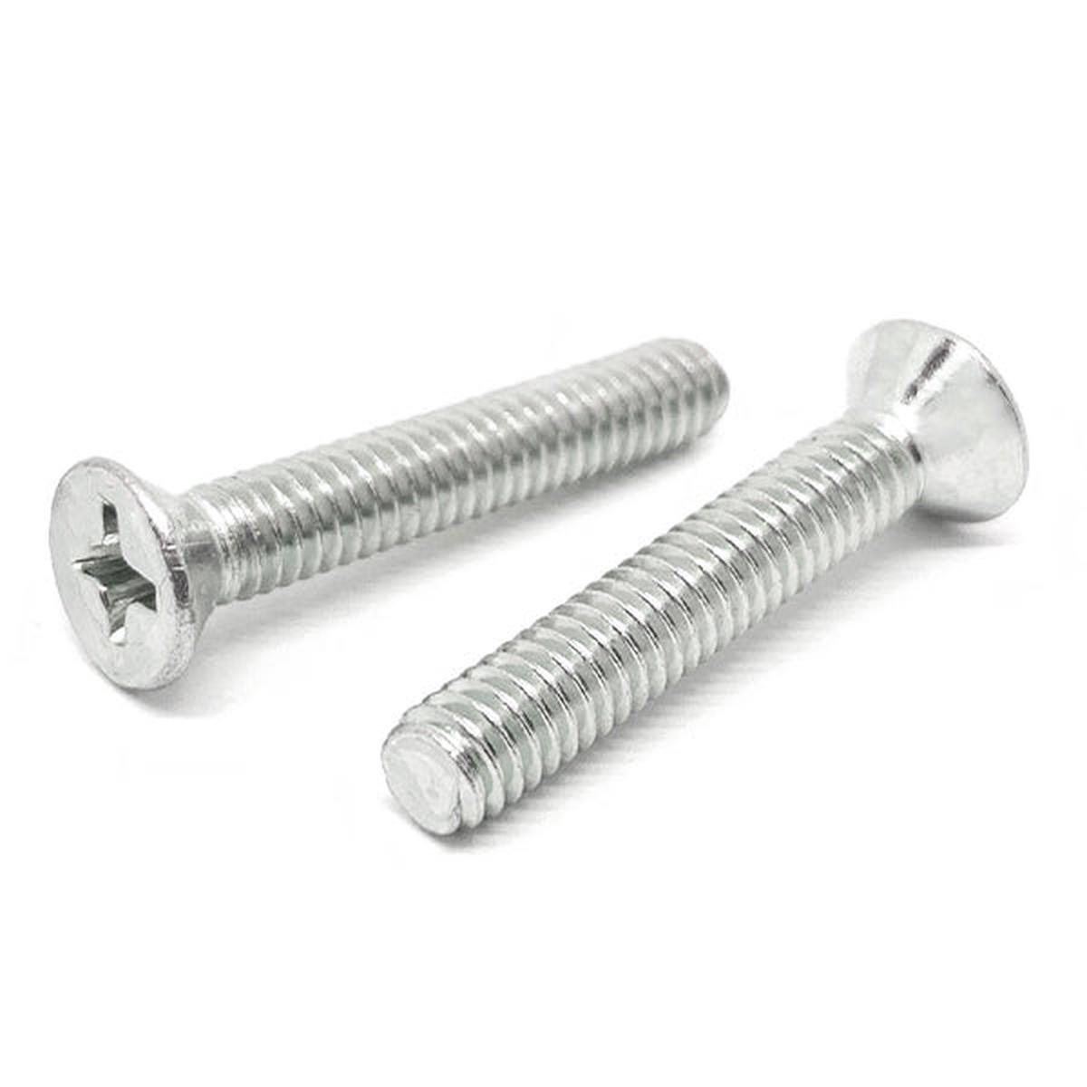 #10-24x2-1/2" Stainless Steel Phillips Flat Head Machine Screws Steel