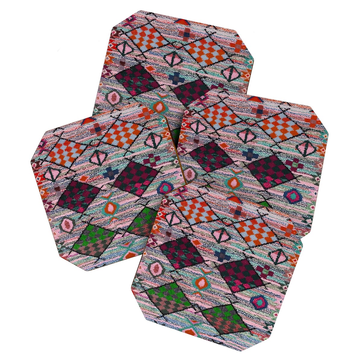 Abstract Moroccan Geometric Textile Print Coaster