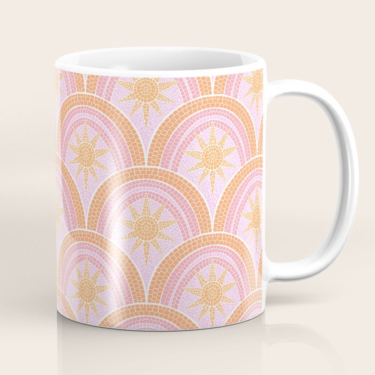 Bohemian Sunburst Mosaic Coffee Mug