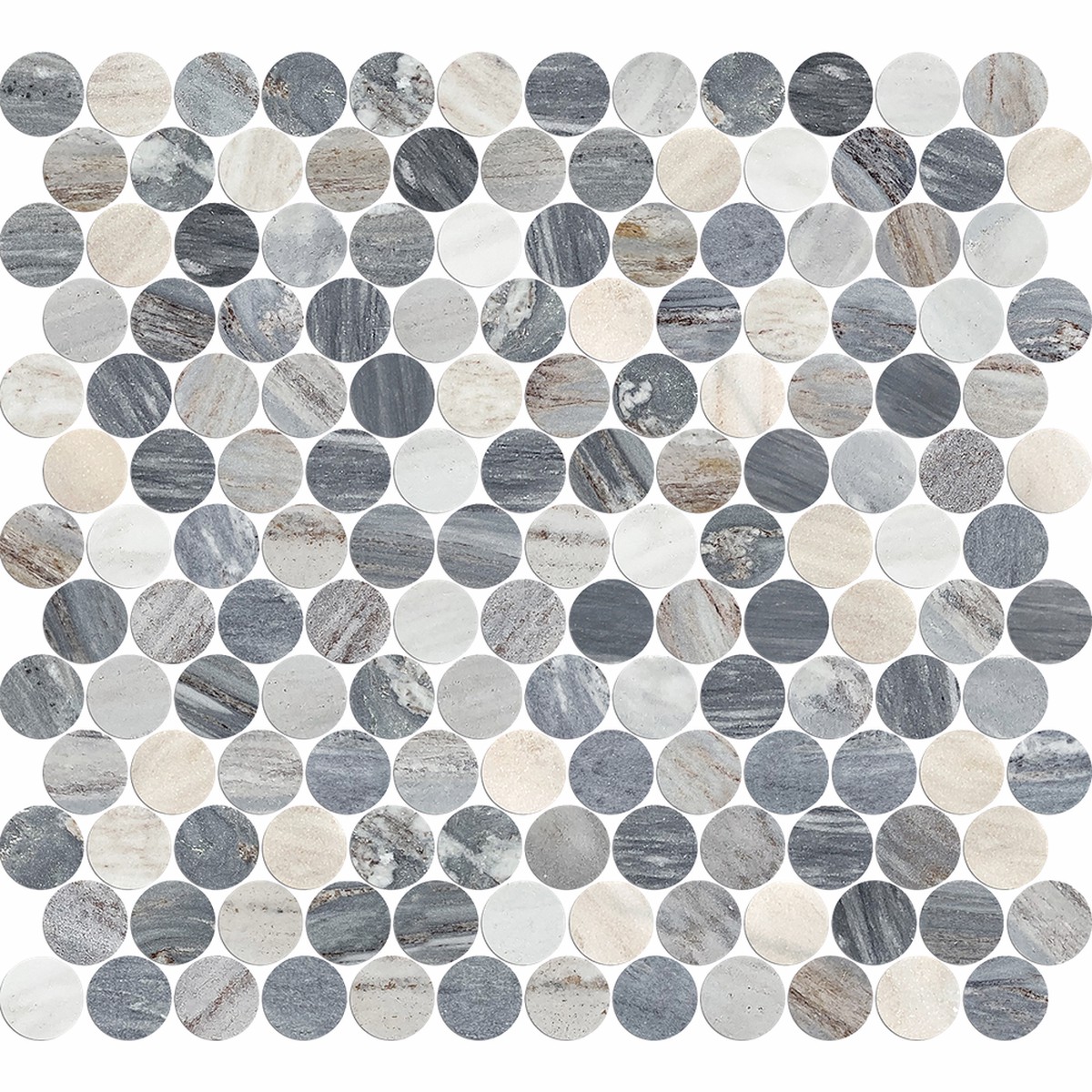 Tiles Callisto Blue Sandstone Penny Round Honed 23 x 23mm