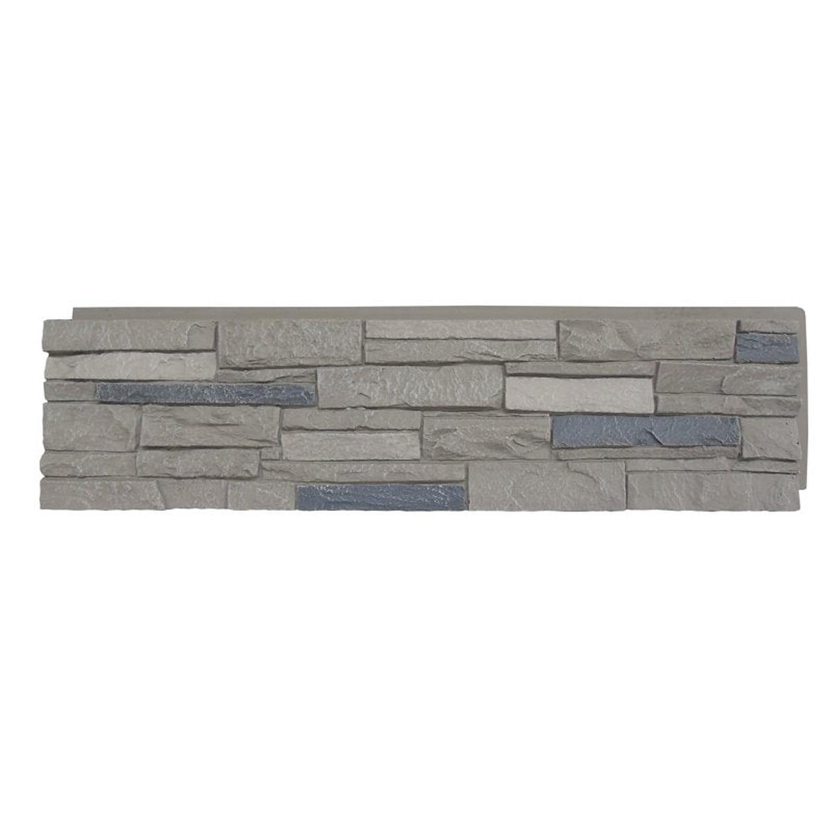 DuraKwik Stone 308ATP Siding Panel, 13 in L, 48 in W, 2 in Thick, Interlocking Edge, Ledgestone Profile, Arizona Trail